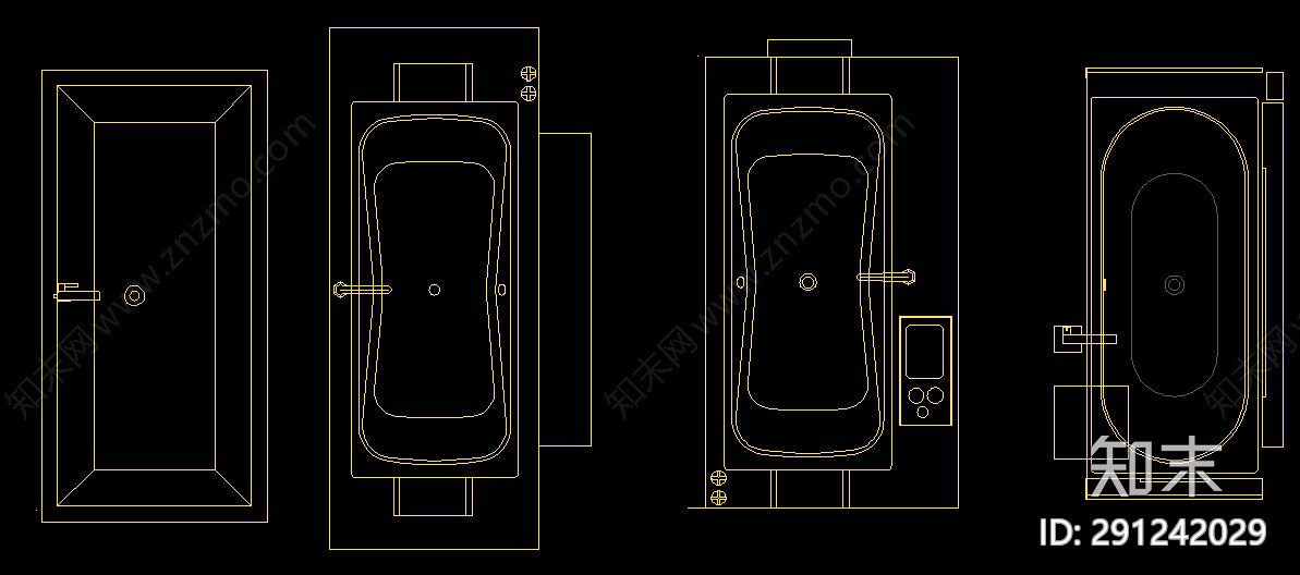 浴缸cad施工图下载【ID:291242029】
