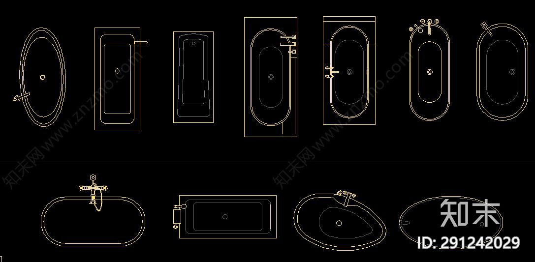 浴缸cad施工图下载【ID:291242029】