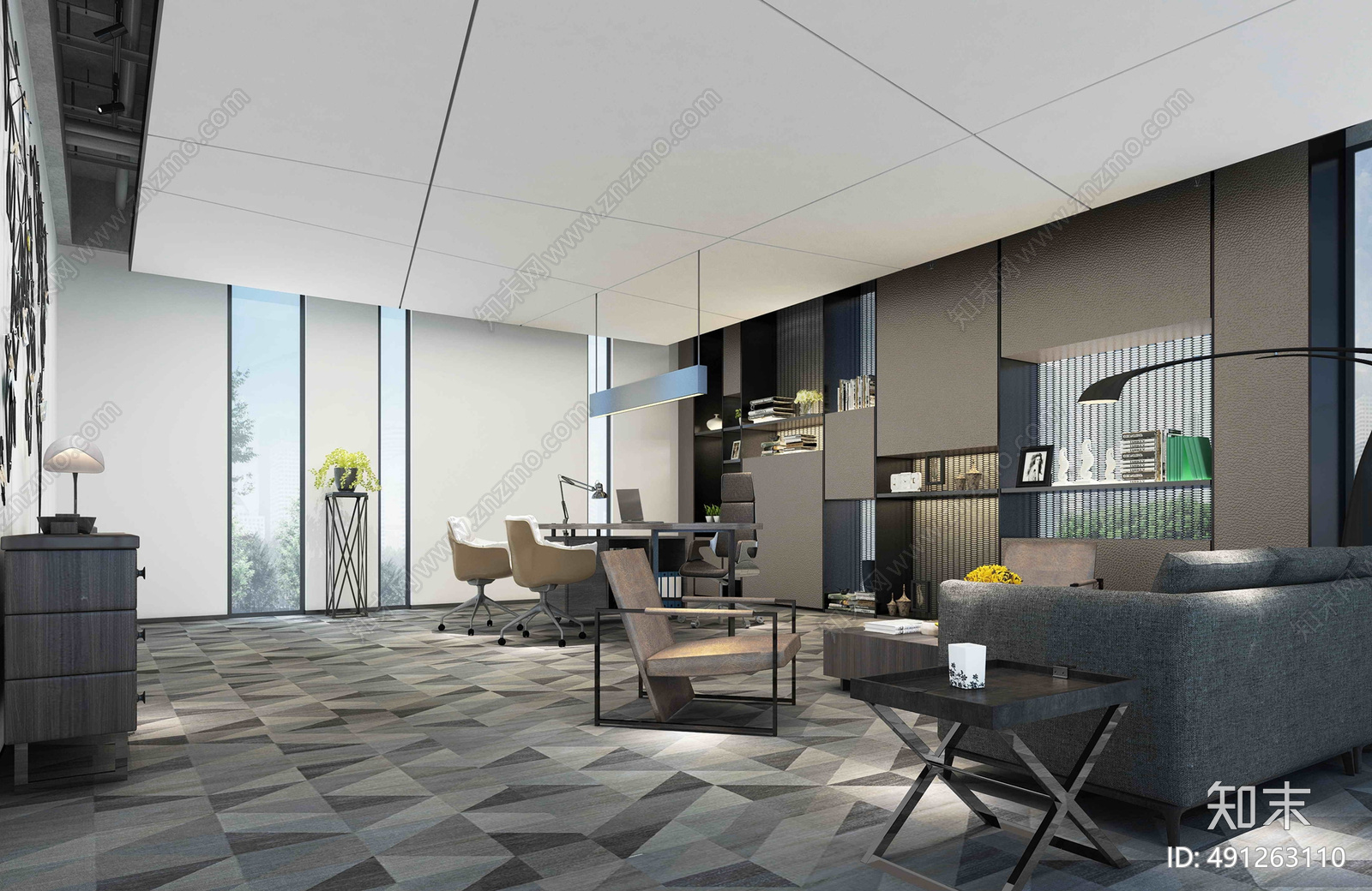 办公室施工图下载【ID:491263110】