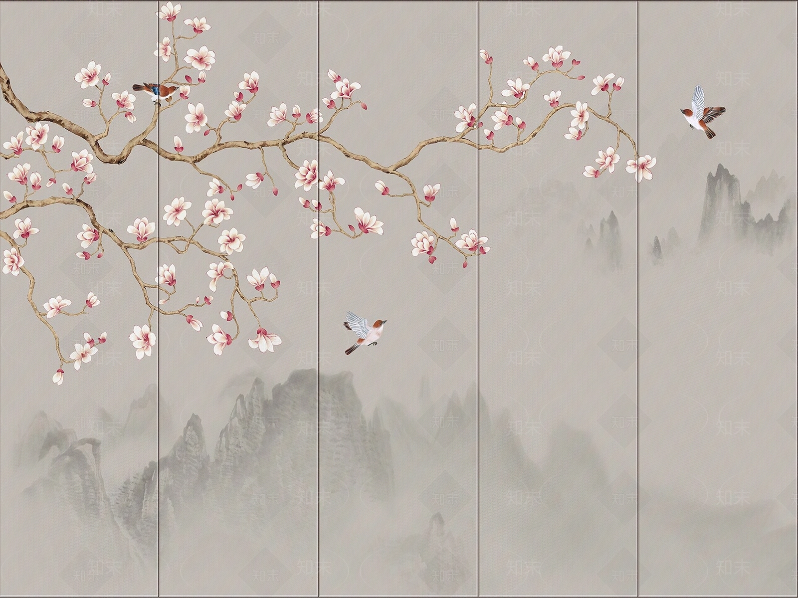高清中式壁画贴图贴图下载【ID:391265983】_【知末网贴图库】
