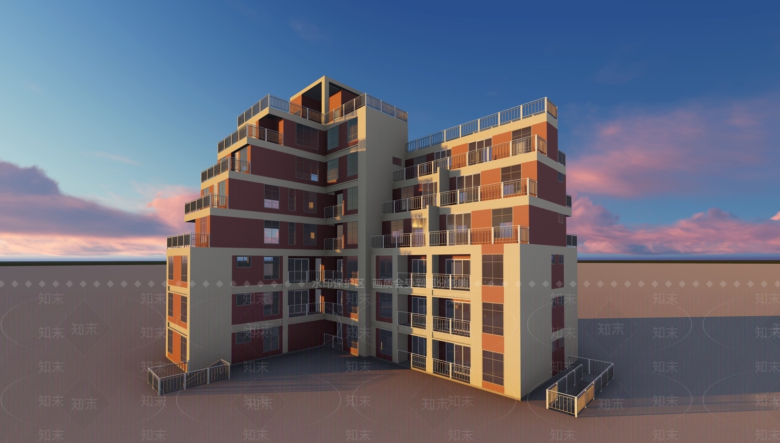 现代多层住宅SU模型下载【ID:291307657】