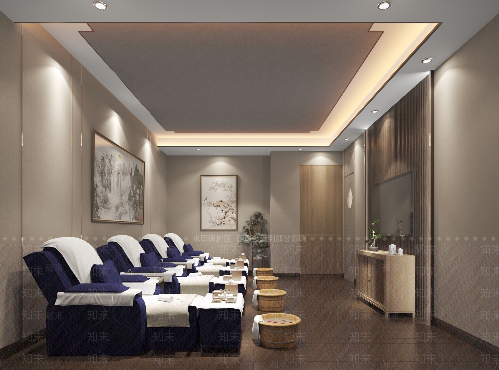 新中式足浴会所3D模型下载【ID:791312194】
