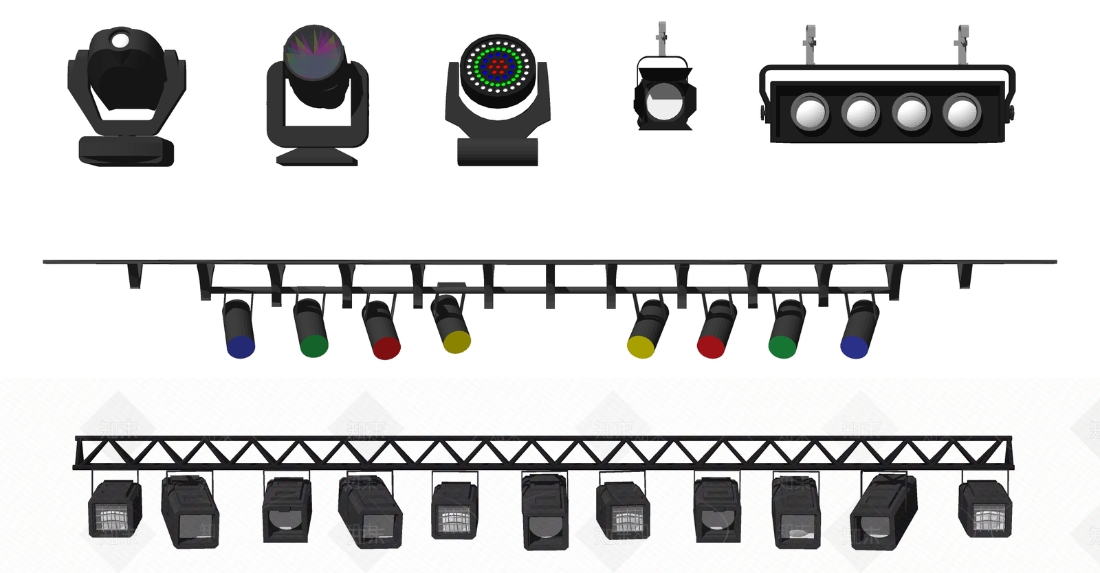 现代射灯SU模型下载【ID:491319695】