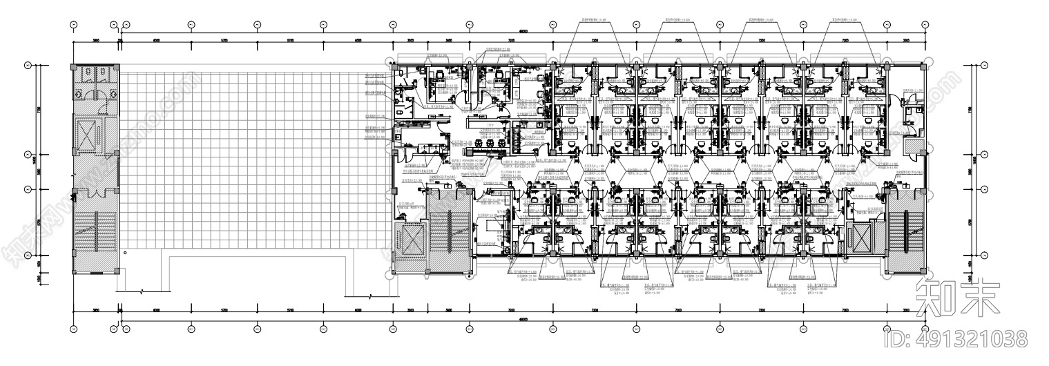 住院楼cad施工图下载【ID:491321038】