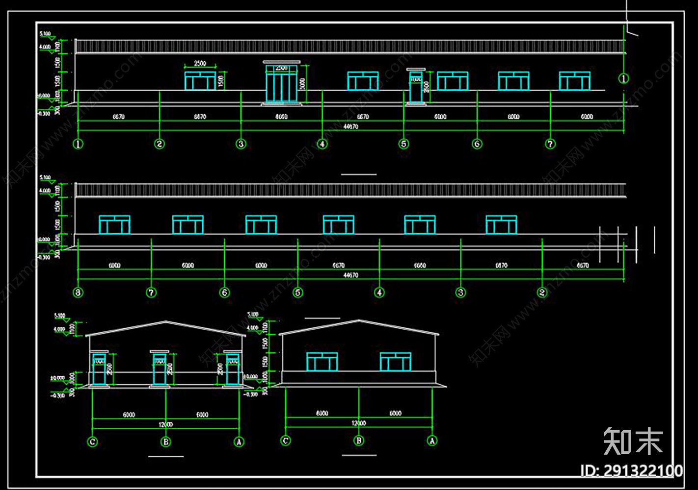 餐厅施工图下载【ID:291322100】