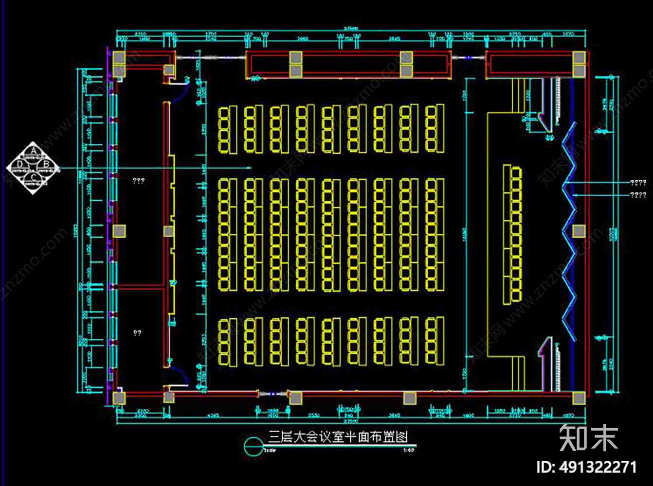 会议室cad施工图下载【ID:491322271】