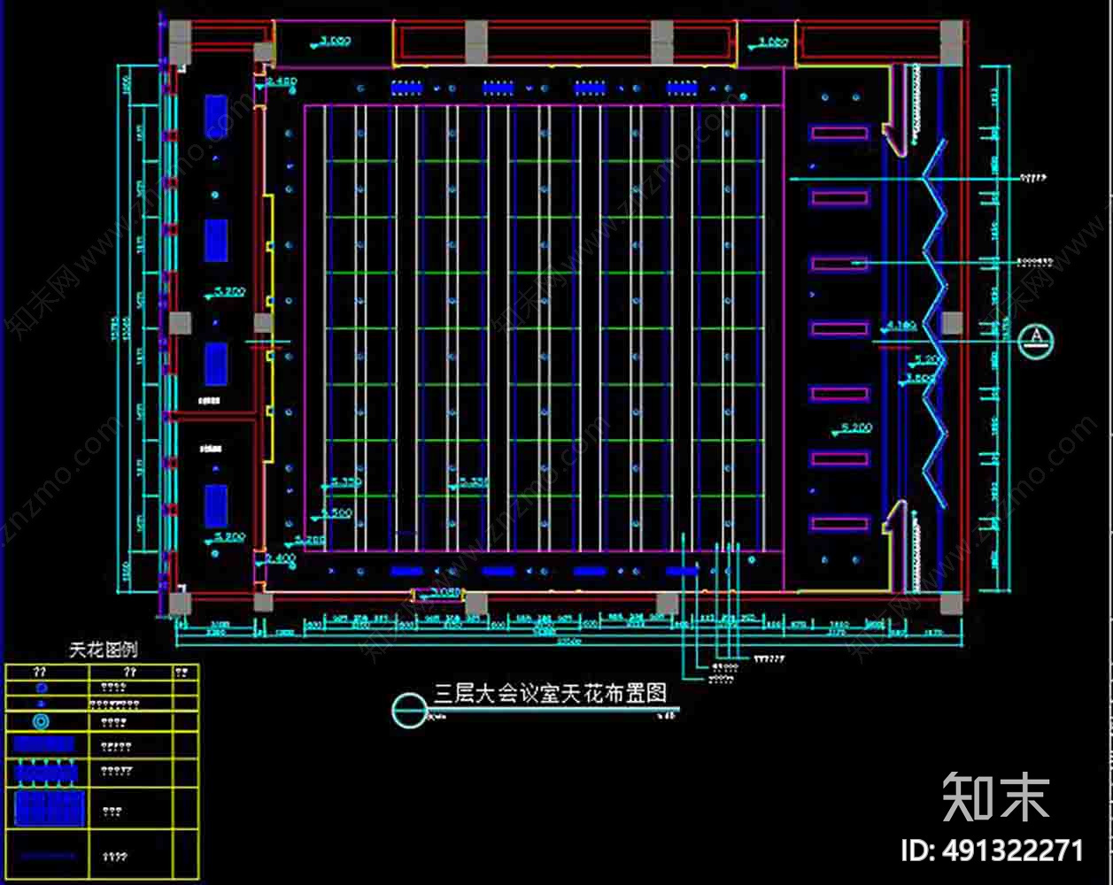 会议室cad施工图下载【ID:491322271】