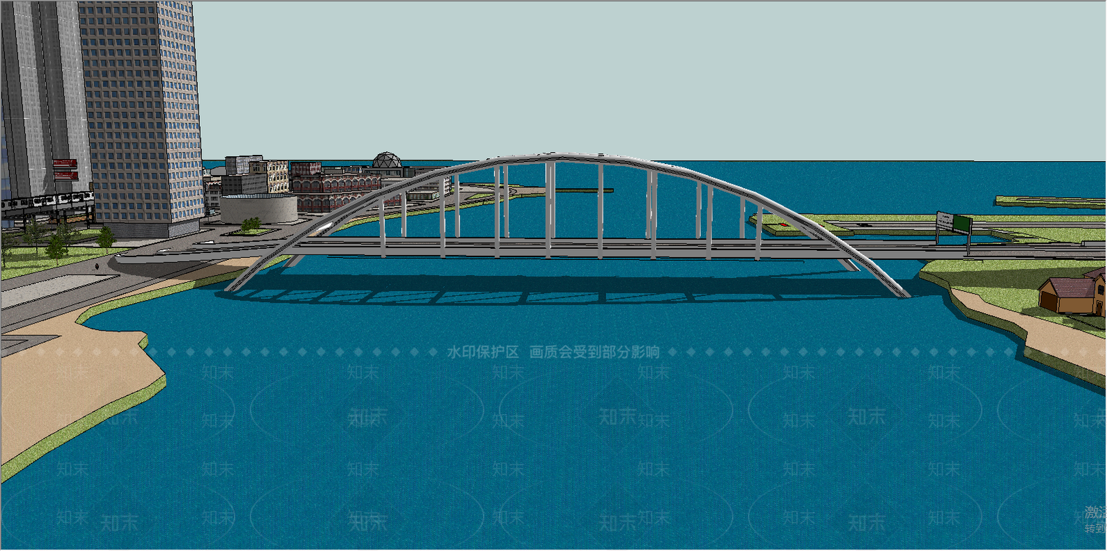 现代大桥SU模型下载【ID:991325738】