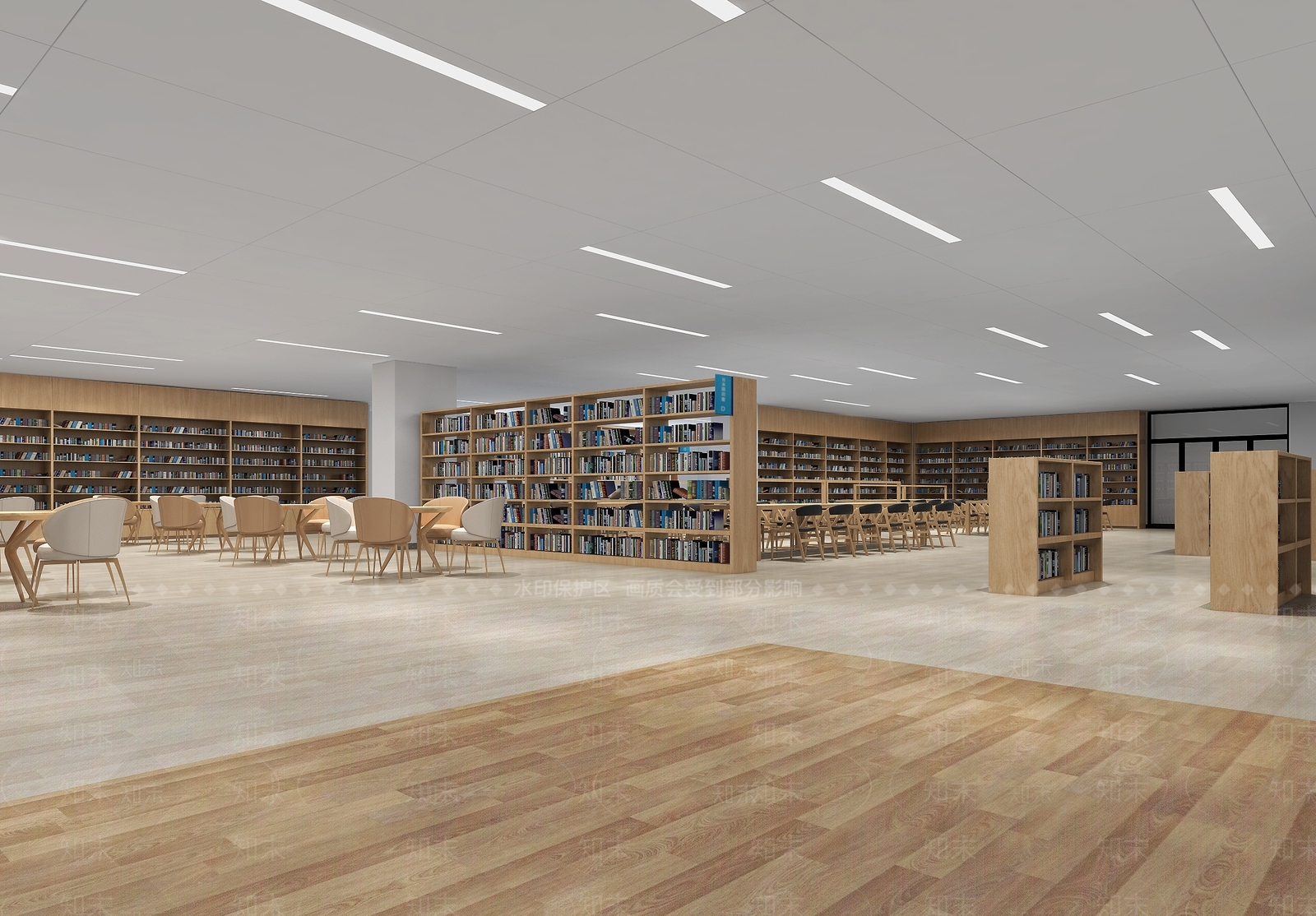 现代图书馆3D模型下载【ID:891331247】