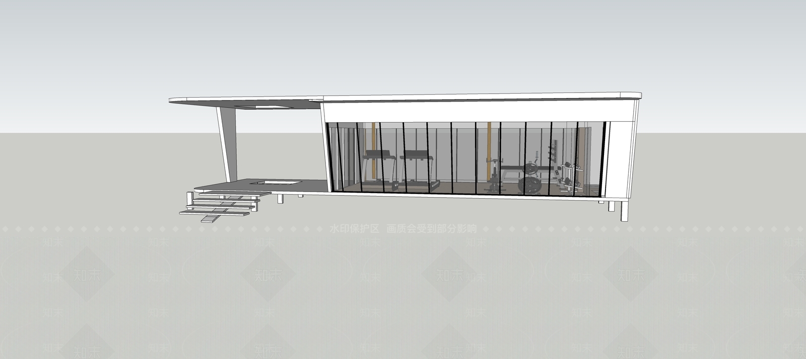 现代小公建SU模型下载【ID:391338396】