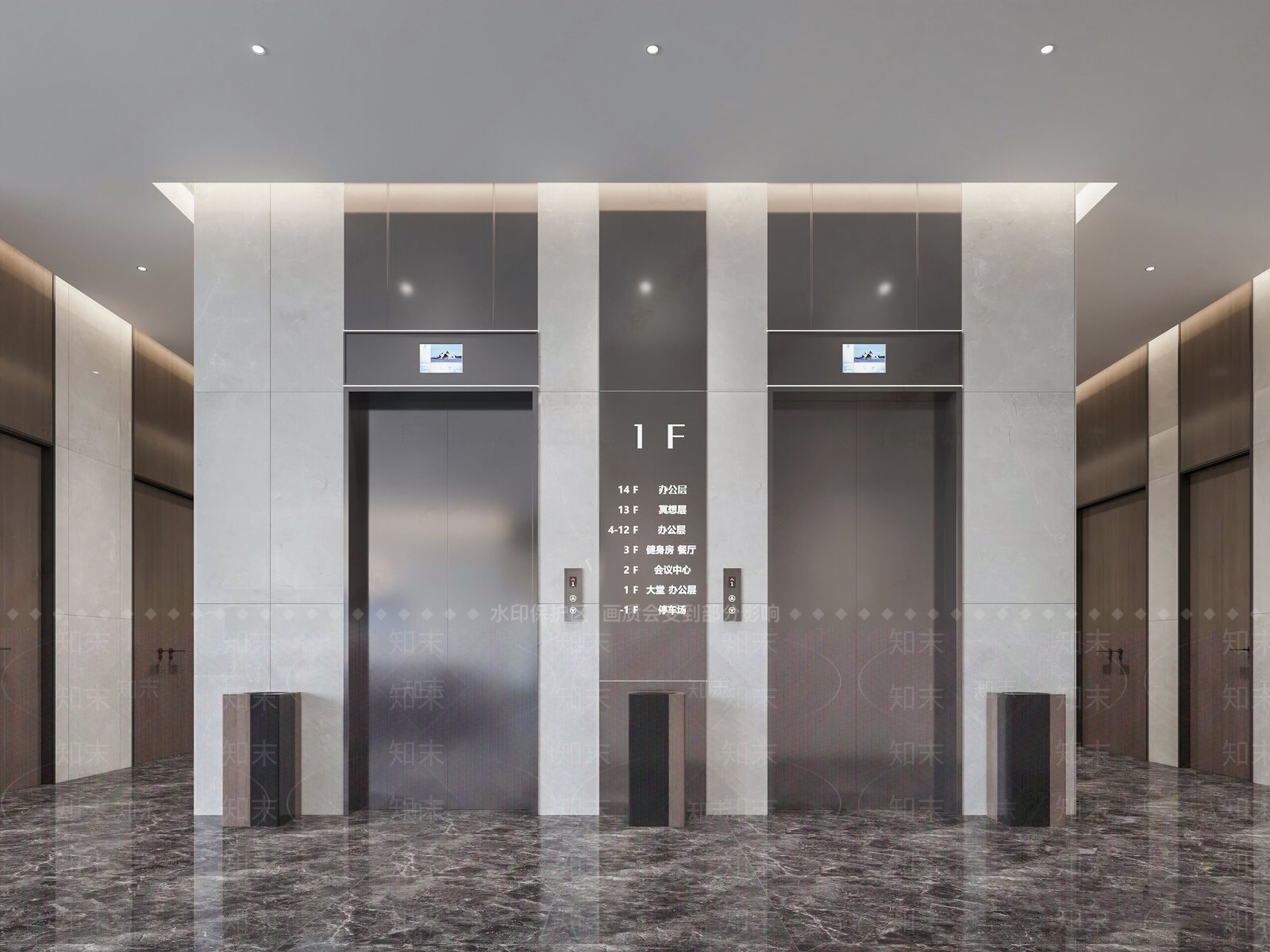 现代公司电梯间3D模型下载【ID:491345009】