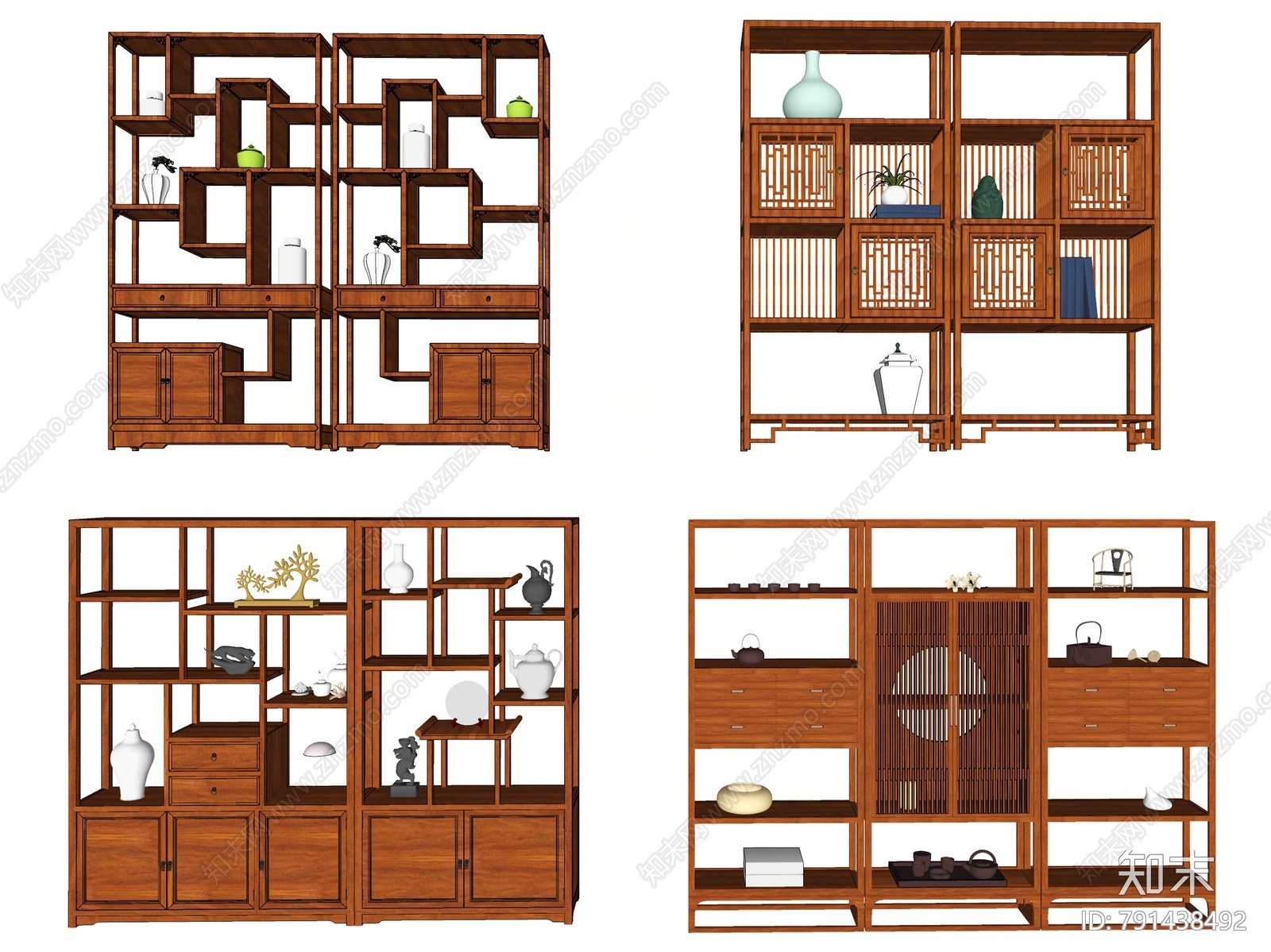 中式博古架SU模型下载【ID:791438492】