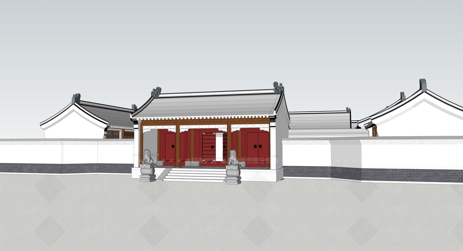 中式四合院SU模型下载【ID:391344276】