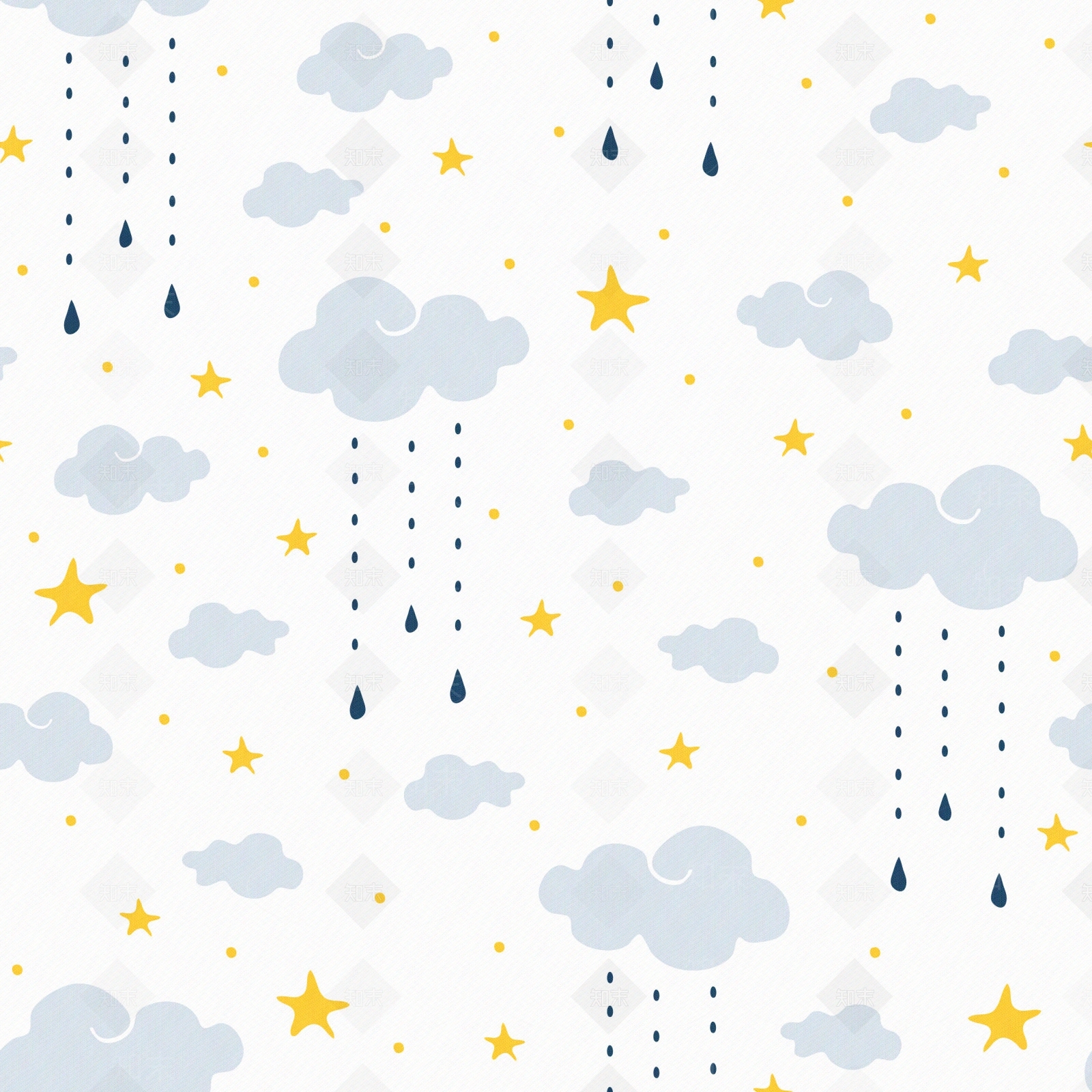 儿童房卡通云朵壁纸贴图下载【ID:991346238】