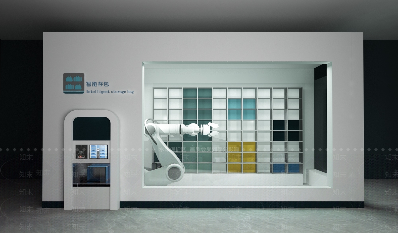 现代智能存包柜3D模型下载【ID:991347546】