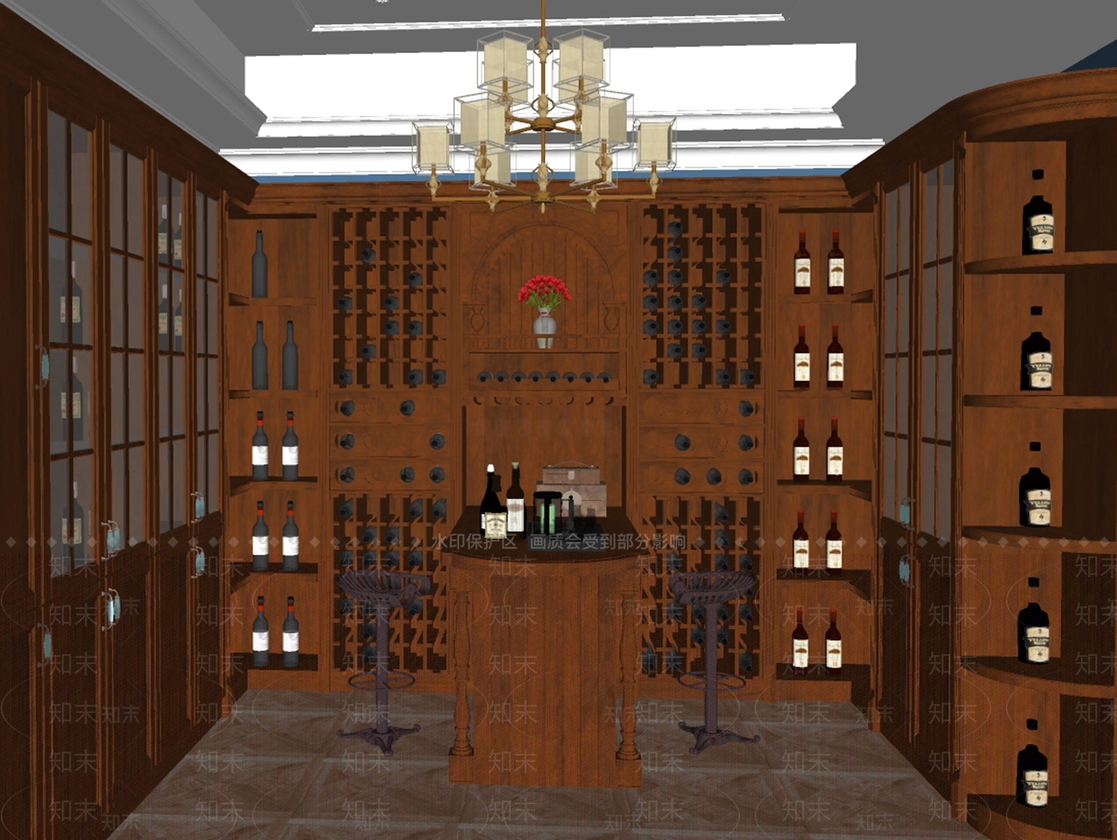 美式酒窖SU模型下载【ID:391360159】