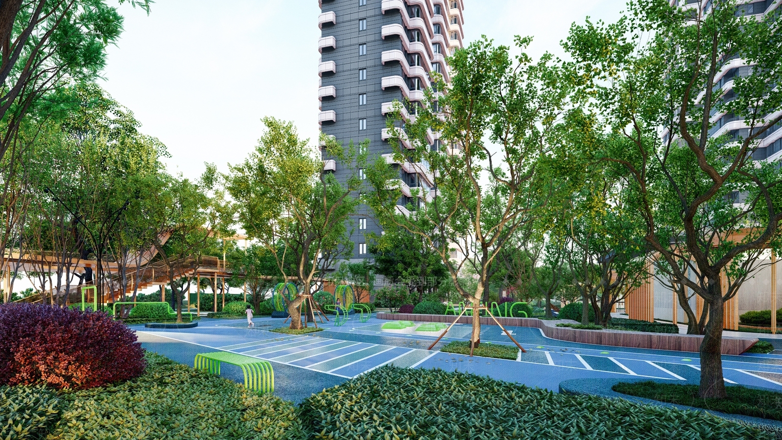 现代小区建筑SU模型下载【ID:891360796】