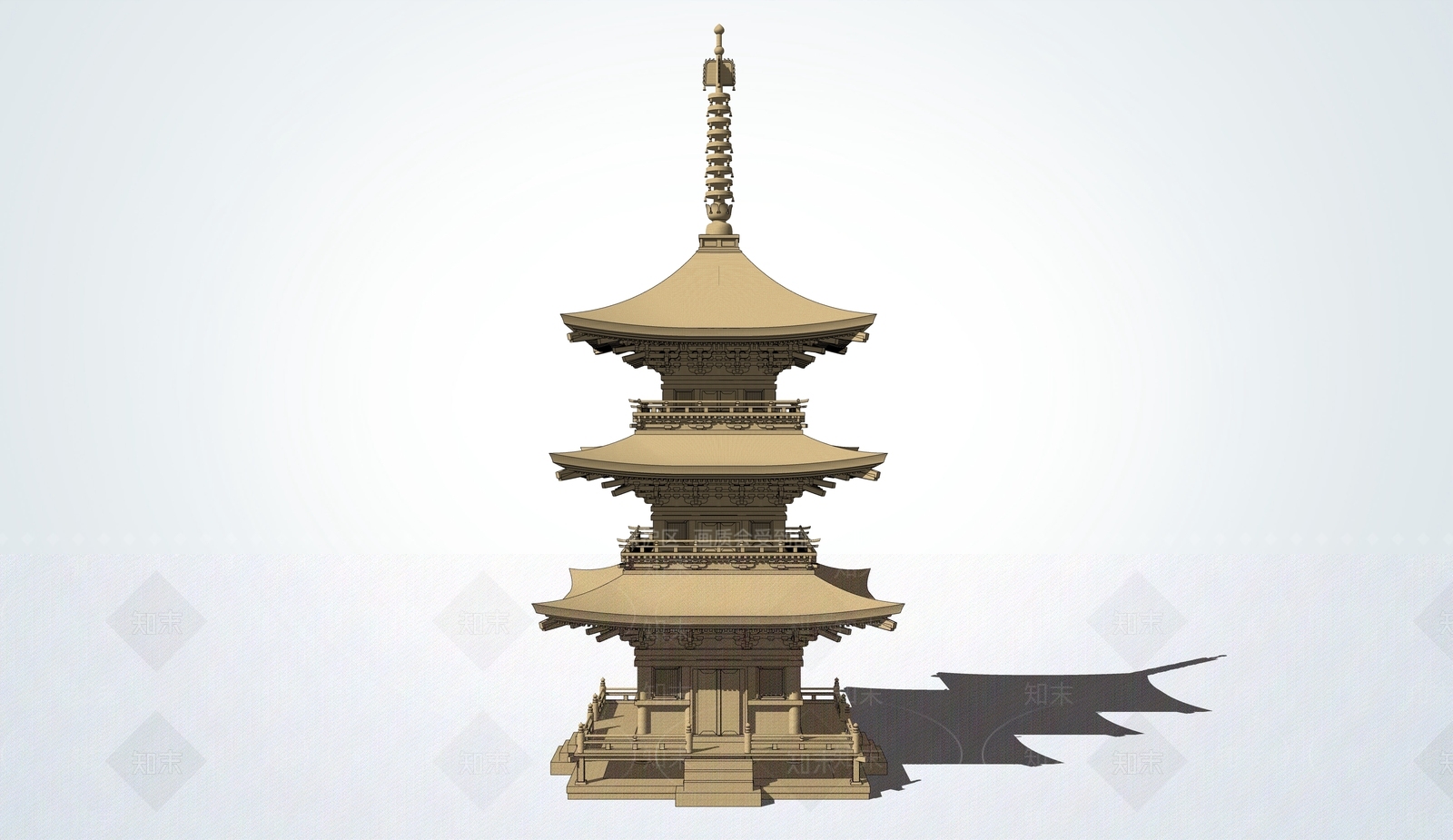 中式古塔SU模型下载【ID:391365442】