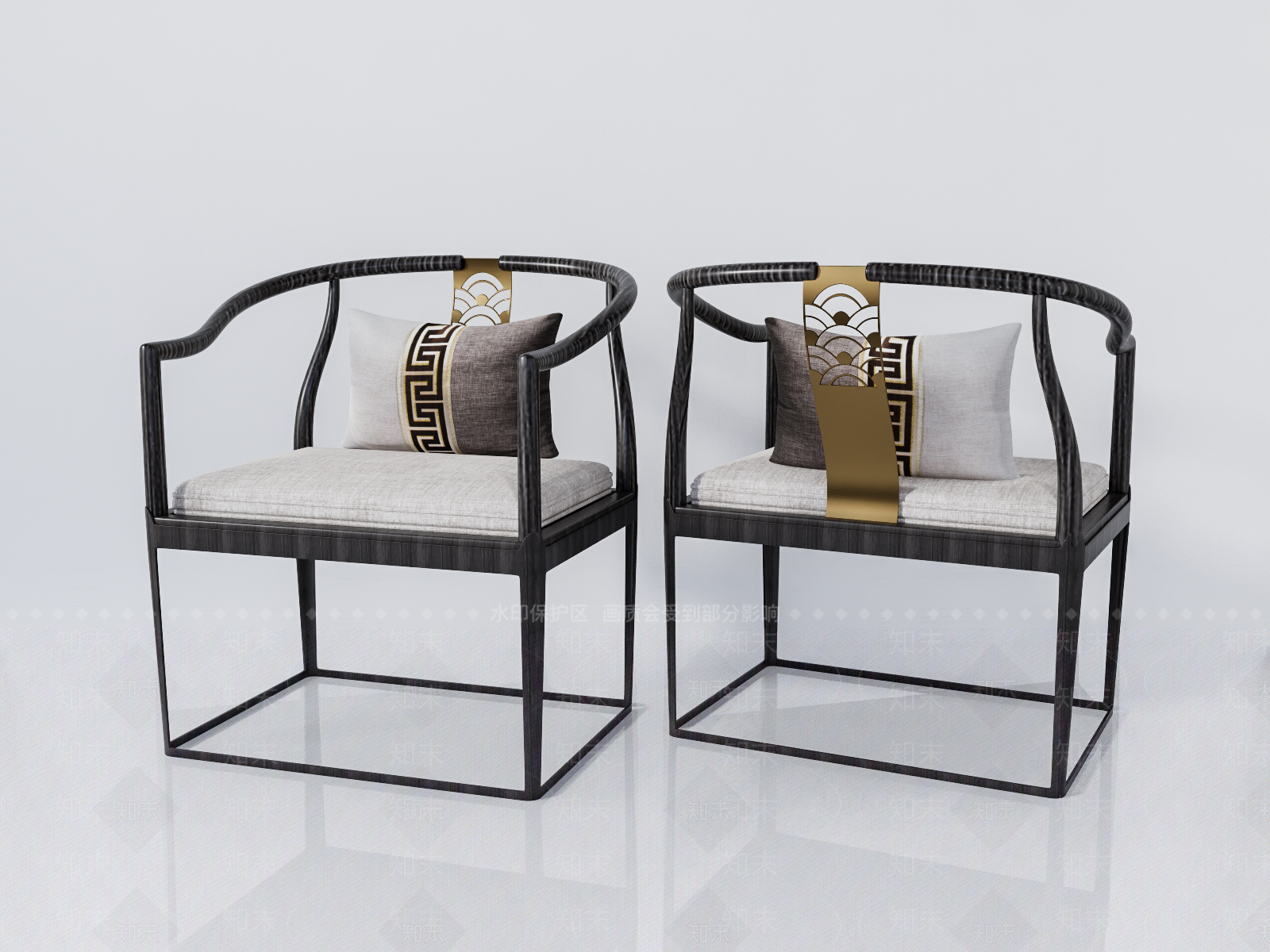 新中式圈椅SU模型下载【ID:991368479】