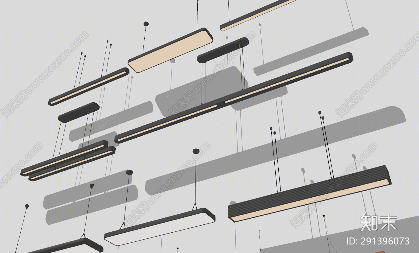 现代灯具组合SU模型下载【ID:291396073】