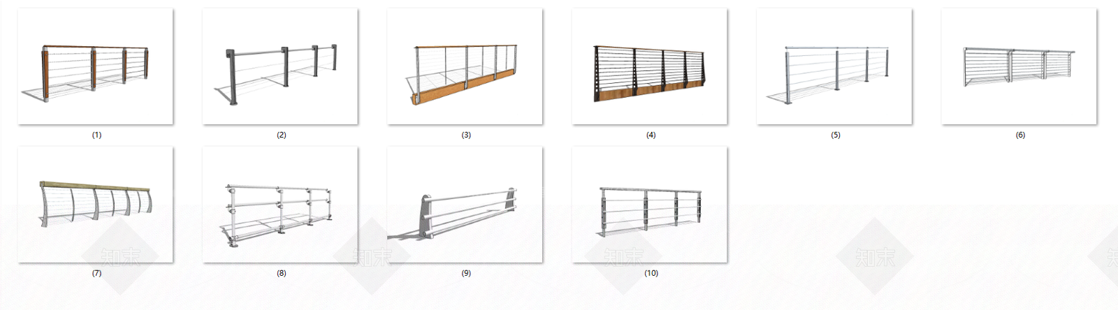 现代不锈钢栏杆SU模型下载【ID:391401337】