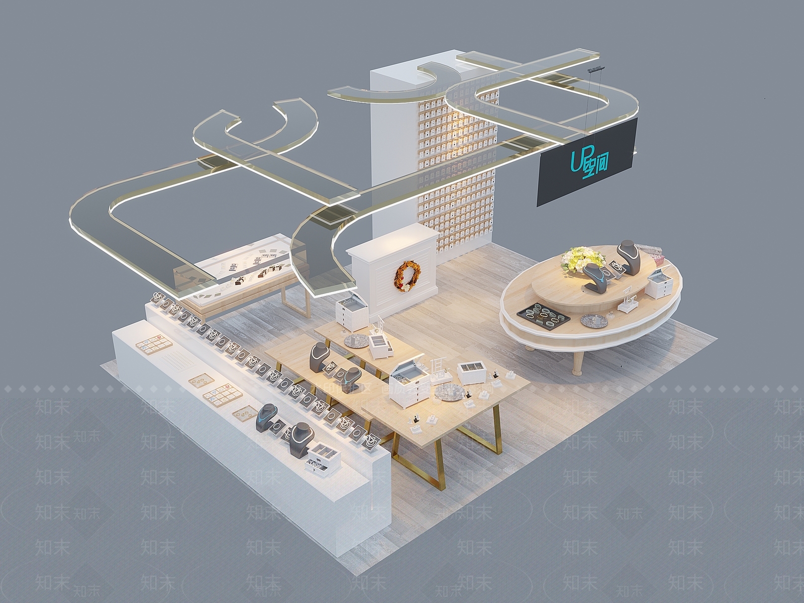 现代珠宝店3D模型下载【ID:591418821】