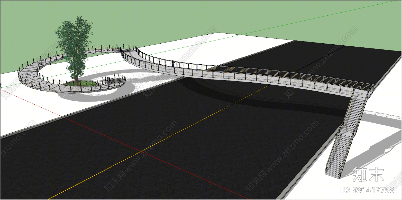 现代道路SU模型下载【ID:991417798】