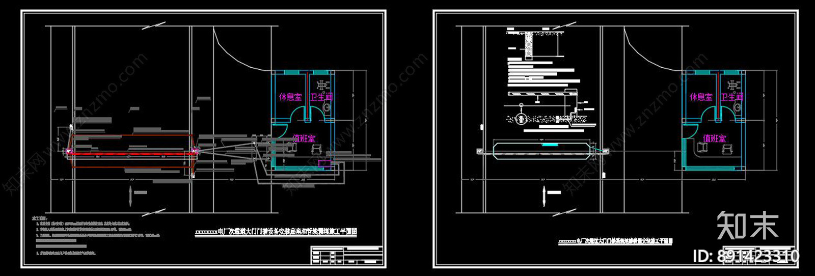 大门cad施工图下载【ID:891423310】