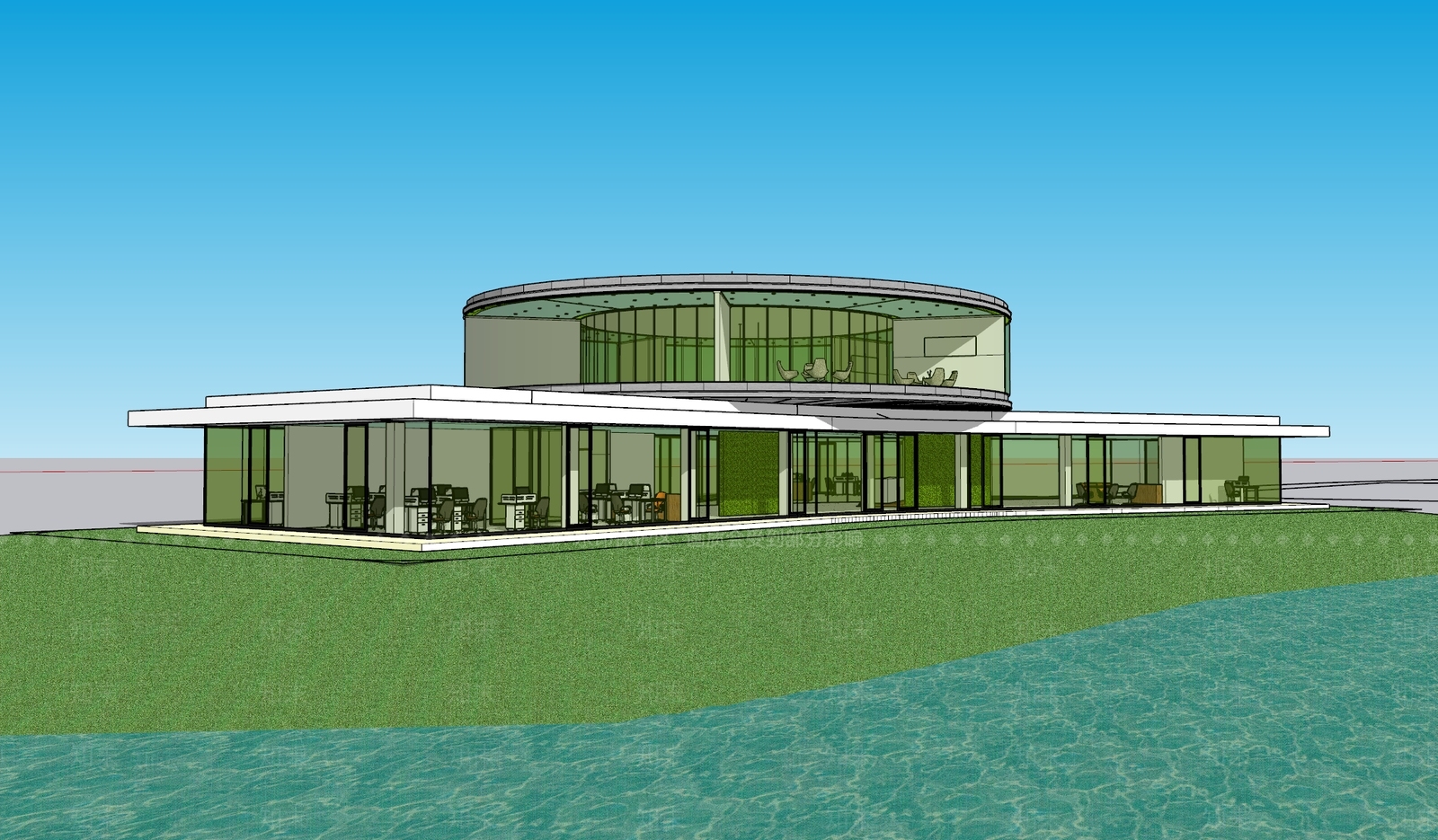 【SU悬赏模型】现代办公建筑SU模型下载【ID:191435122】