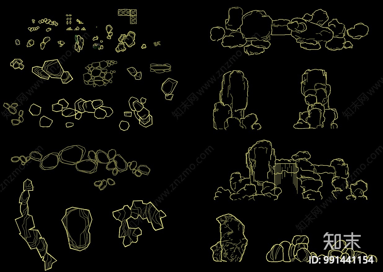 造景石头施工图下载【ID:991441154】