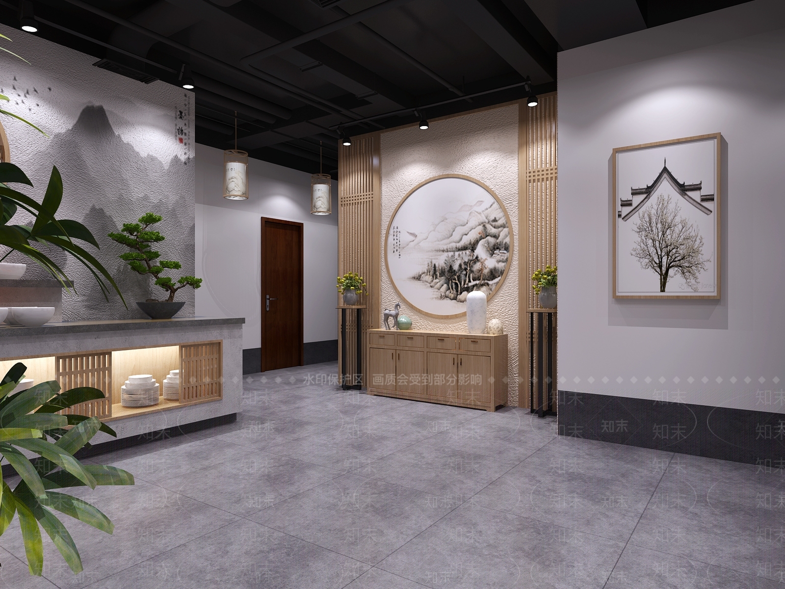 新中式火锅店3D模型下载【ID:391450256】