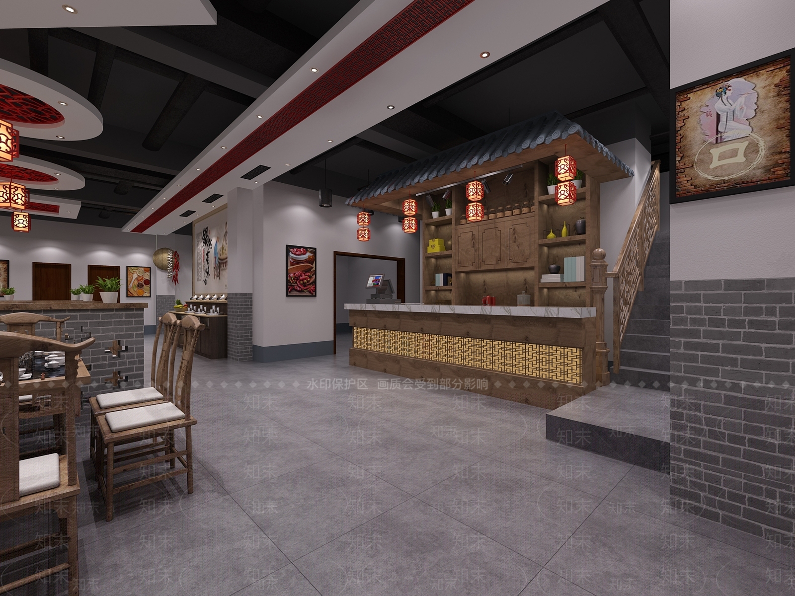 新中式火锅店3D模型下载【ID:391450281】
