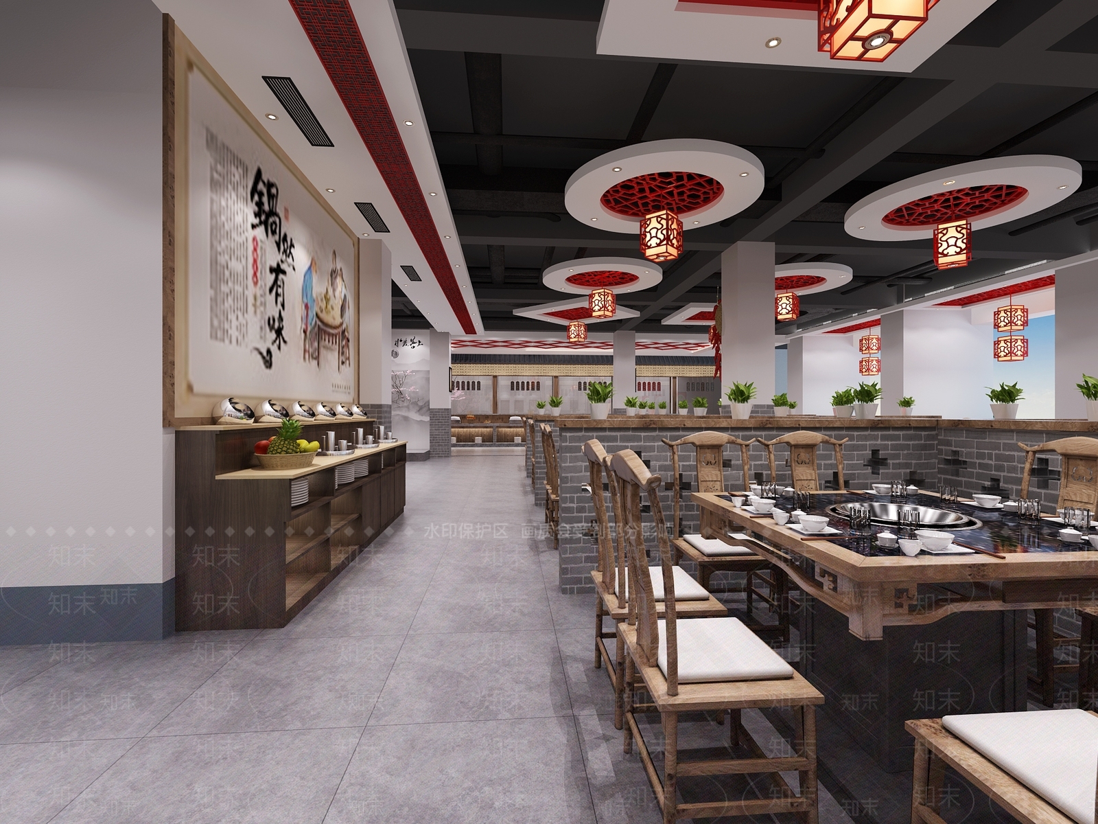 新中式火锅店3D模型下载【ID:391450281】