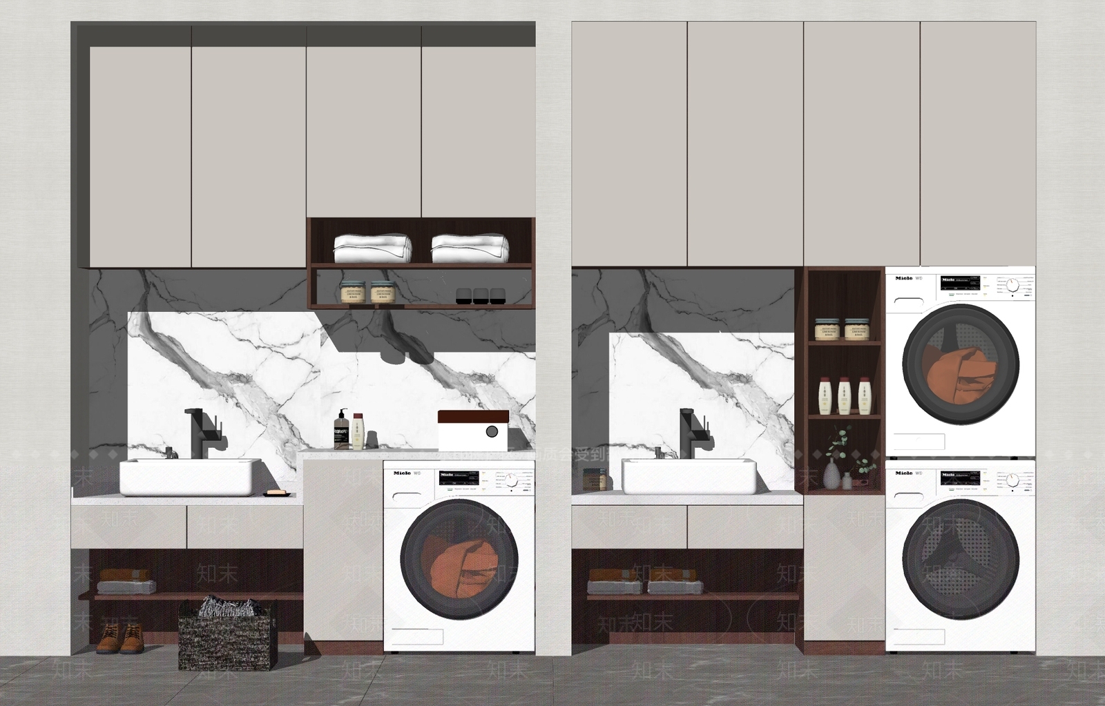 现代浴室柜SU模型下载【ID:291487529】