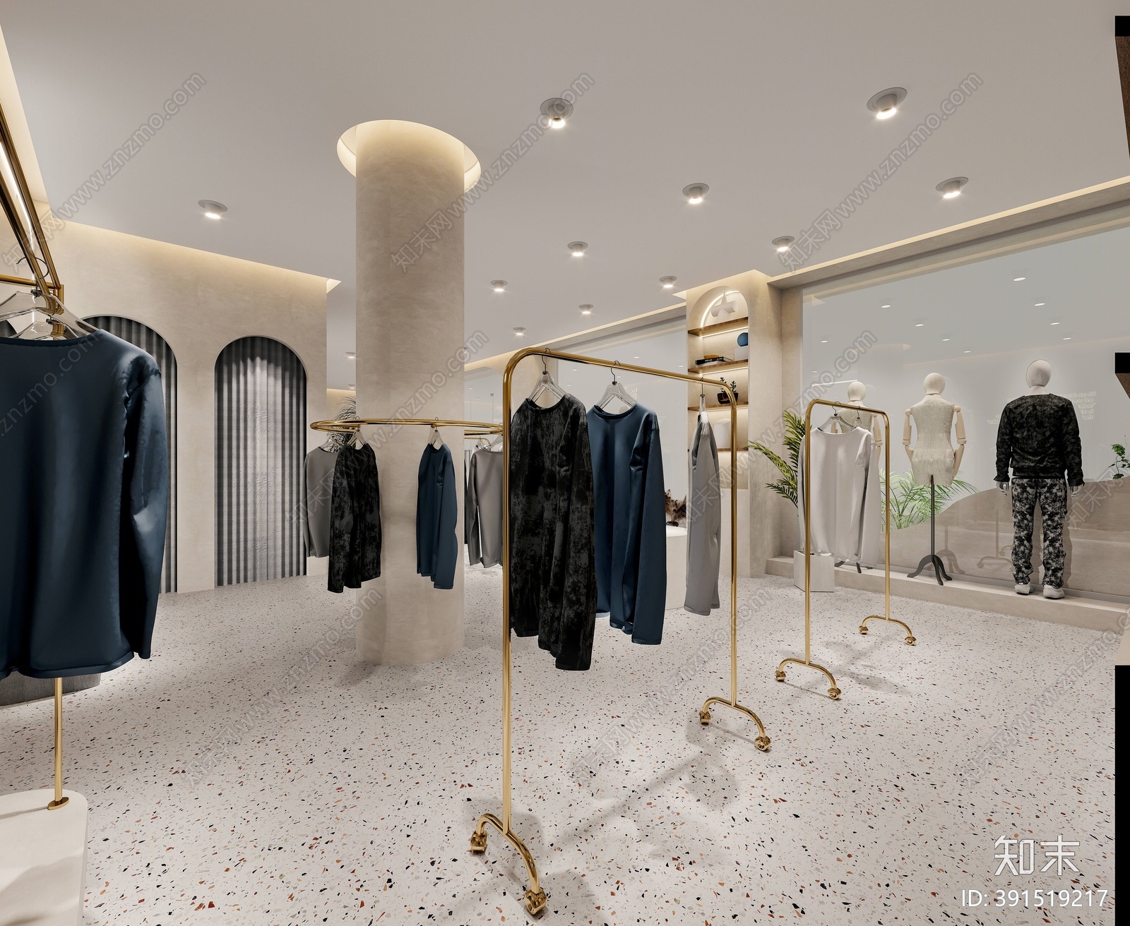 侘寂服装鞋店3D模型下载【ID:391519217】