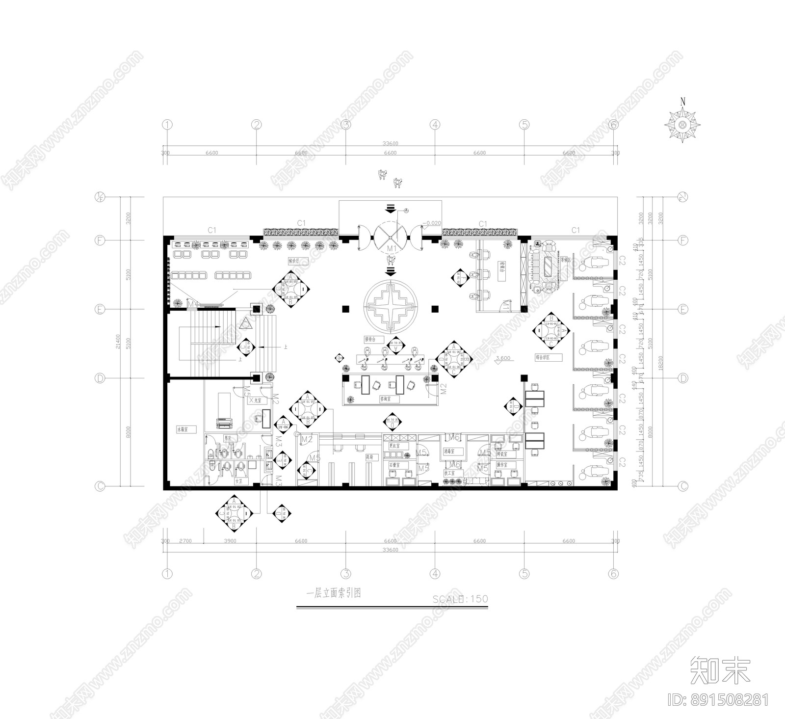 现代牙科医院cad施工图下载【ID:891508281】