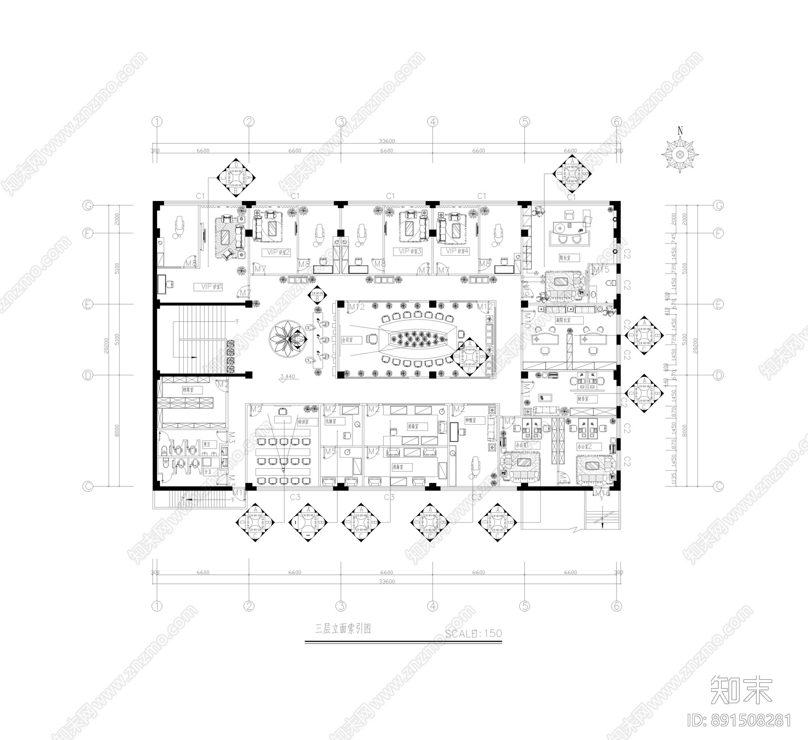 现代牙科医院cad施工图下载【ID:891508281】