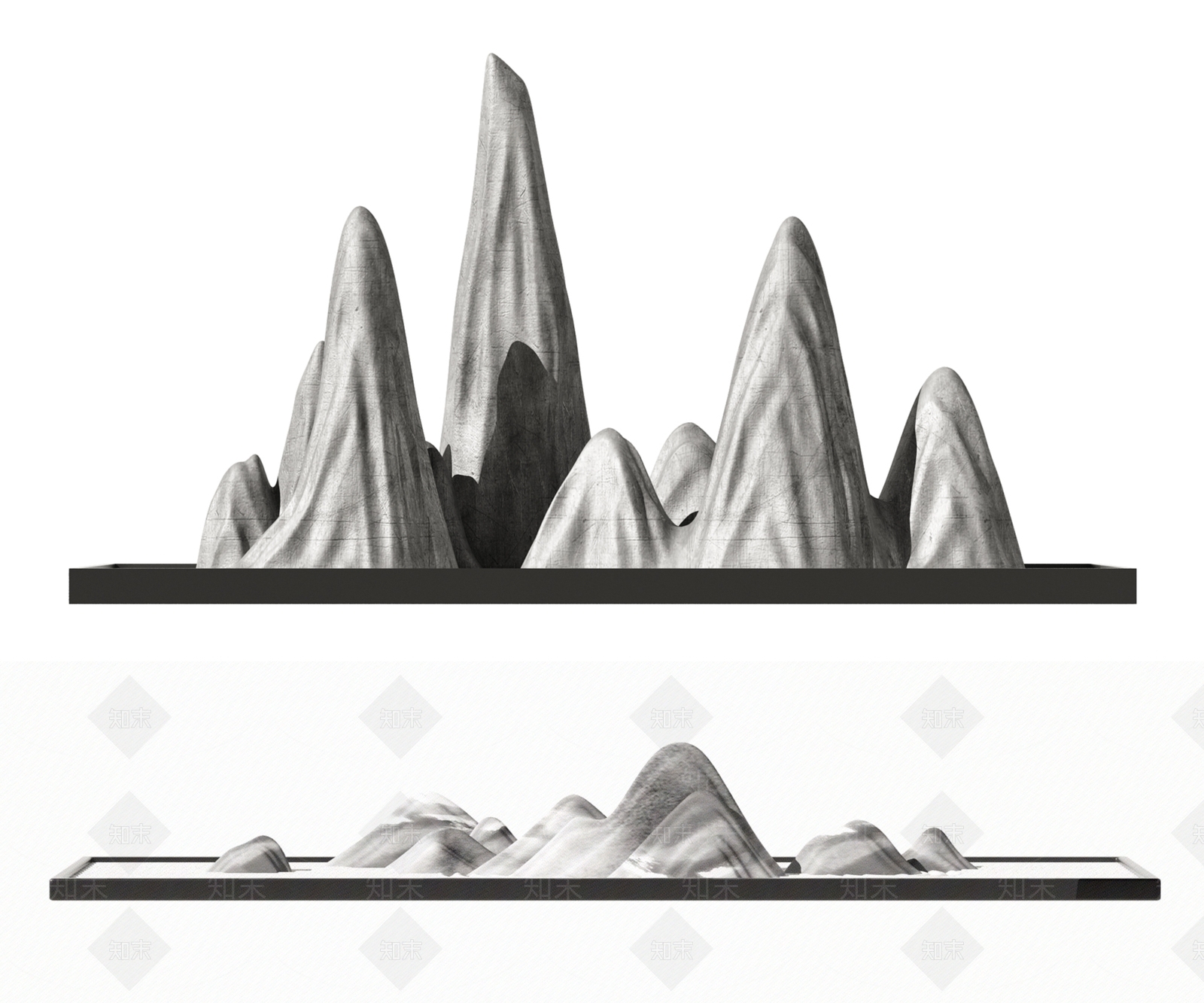 新中式假山摆件3D模型下载【ID:991512141】