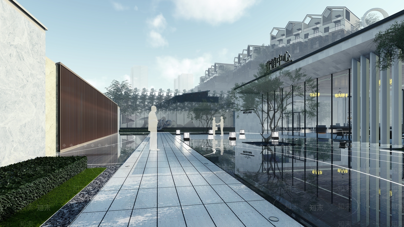 新中式售楼处建筑SU模型下载【ID:792157531】