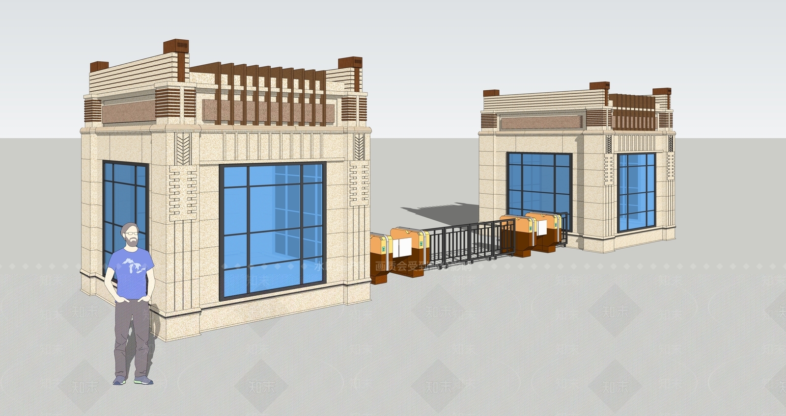 现代岗亭SU模型下载【ID:491526895】