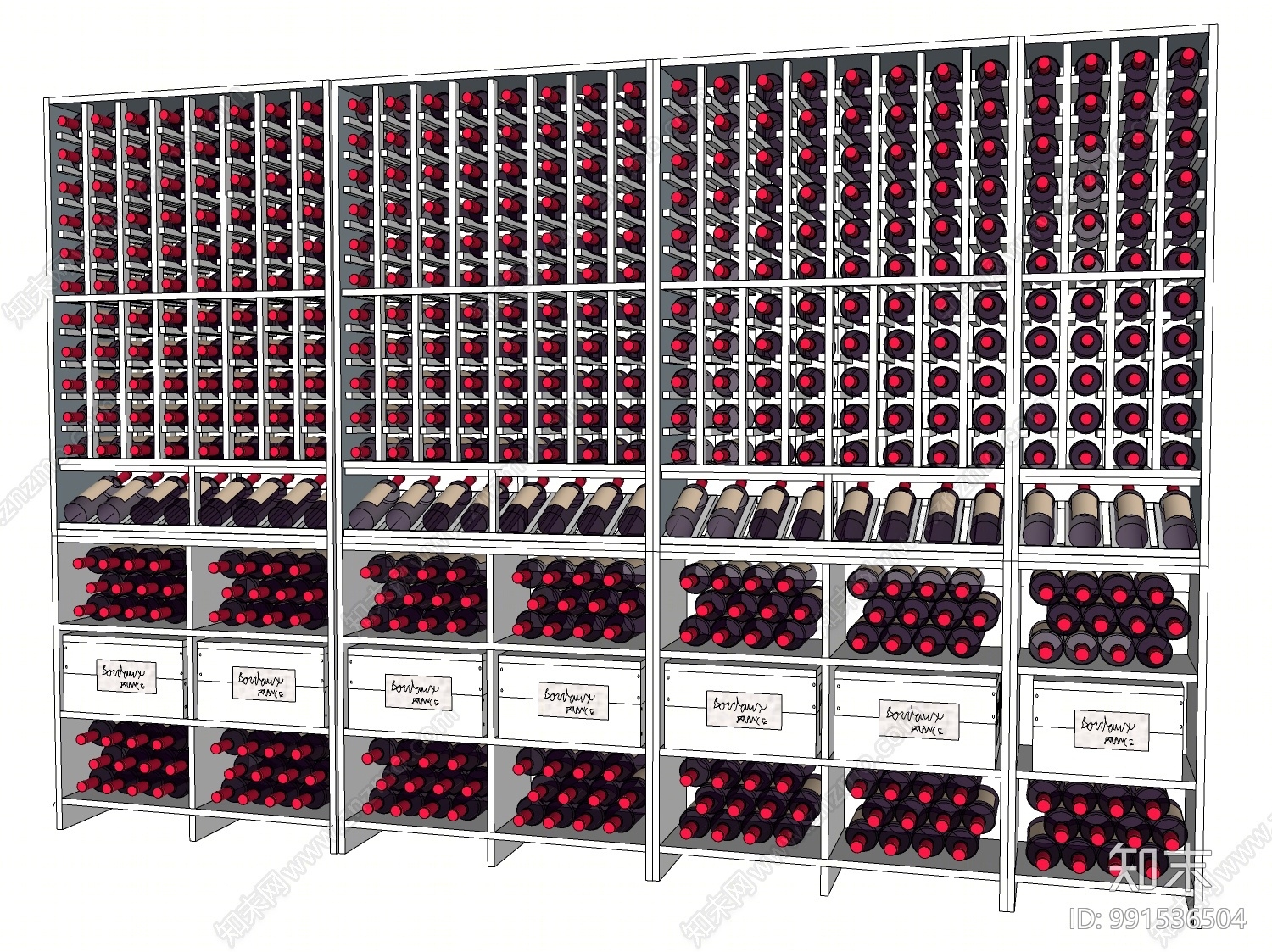 现代酒架SU模型下载【ID:991536504】