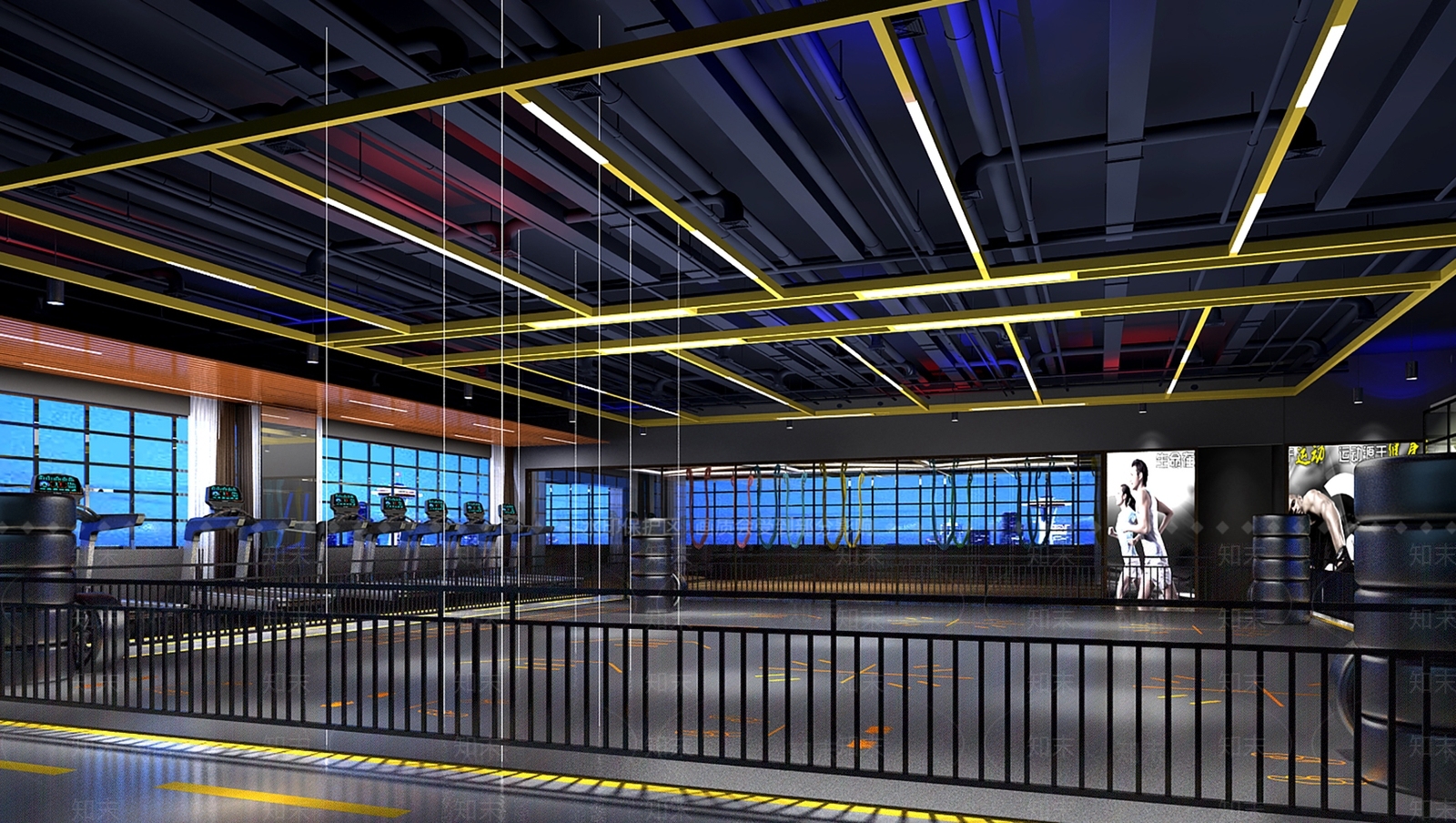 现代健身房前台3D模型下载【ID:991581936】