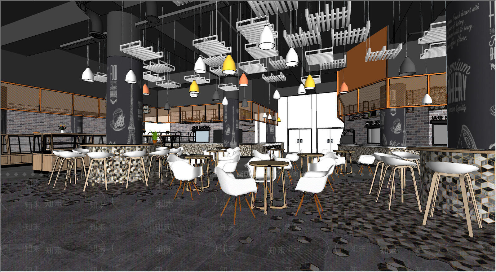 工业自助餐厅SU模型下载【ID:991590047】