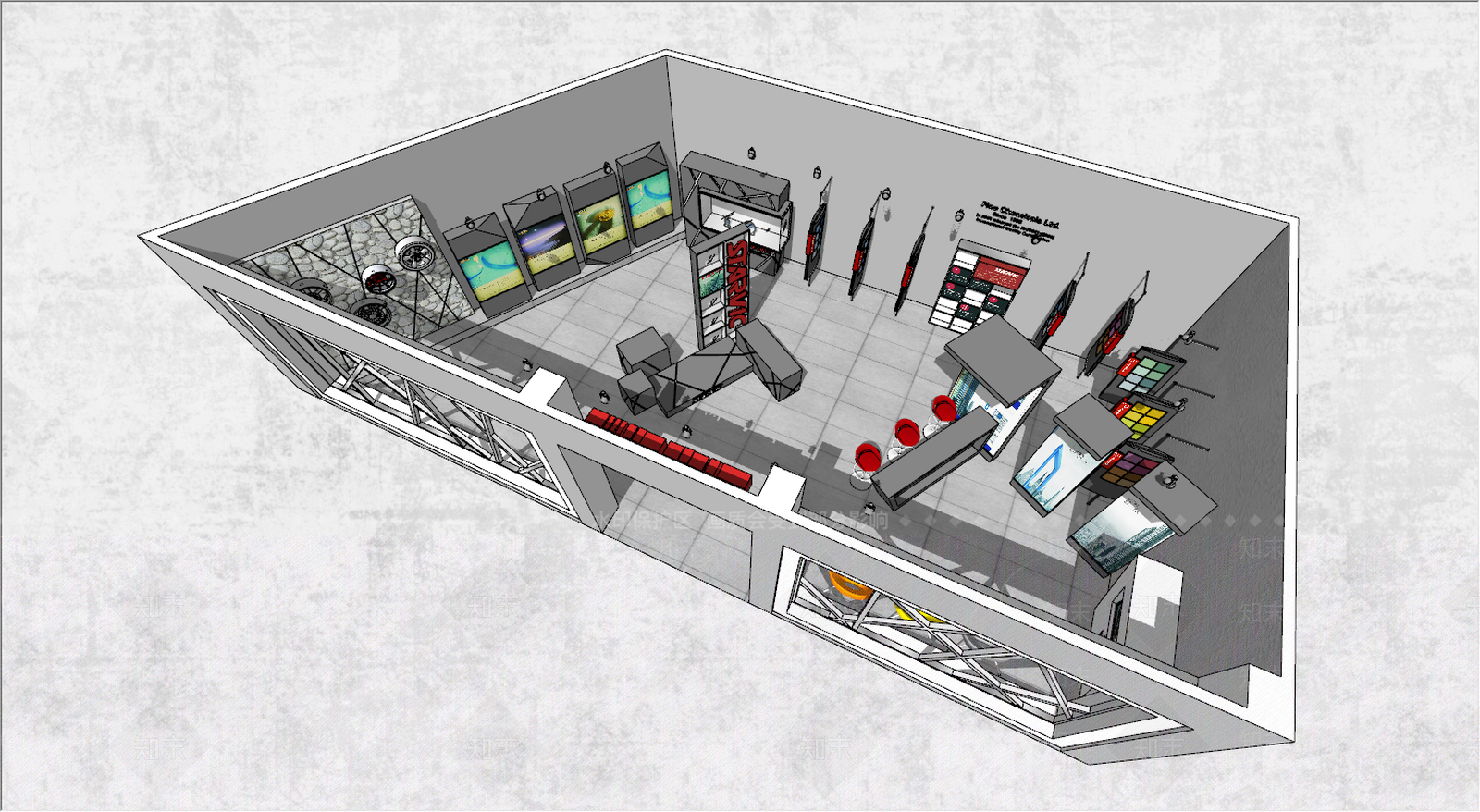 现代汽车展厅SU模型下载【ID:291592963】