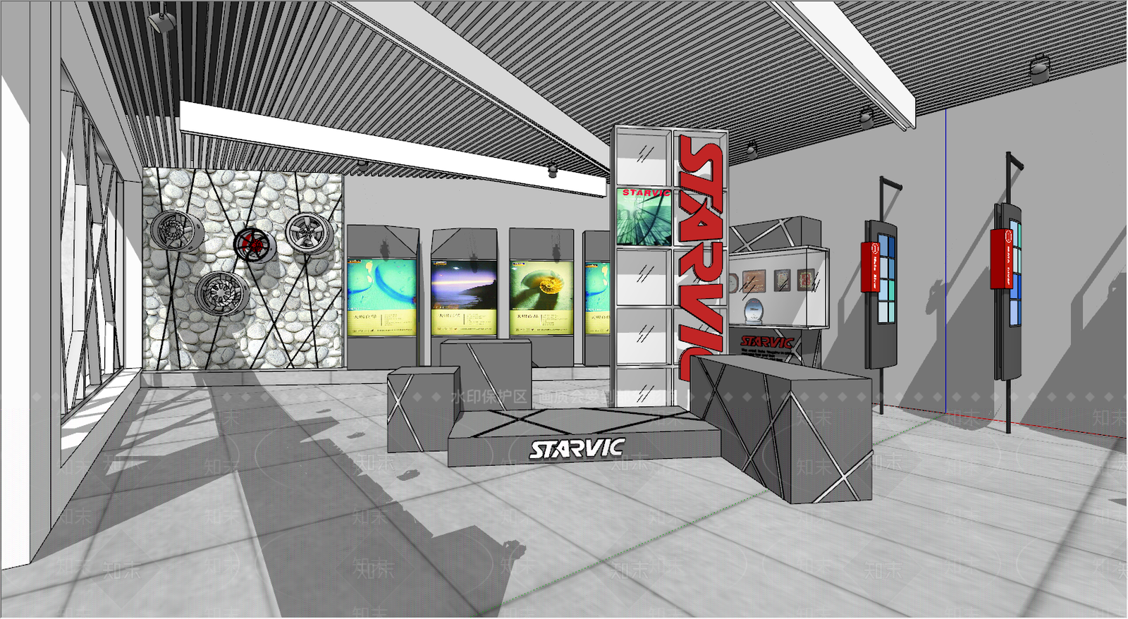 现代汽车展厅SU模型下载【ID:291592963】