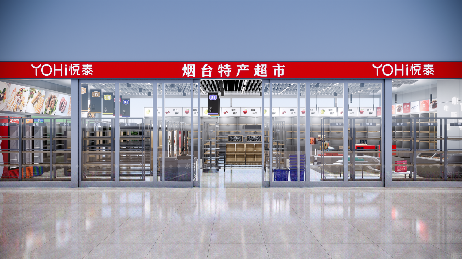 现代超市SU模型下载【ID:891598341】