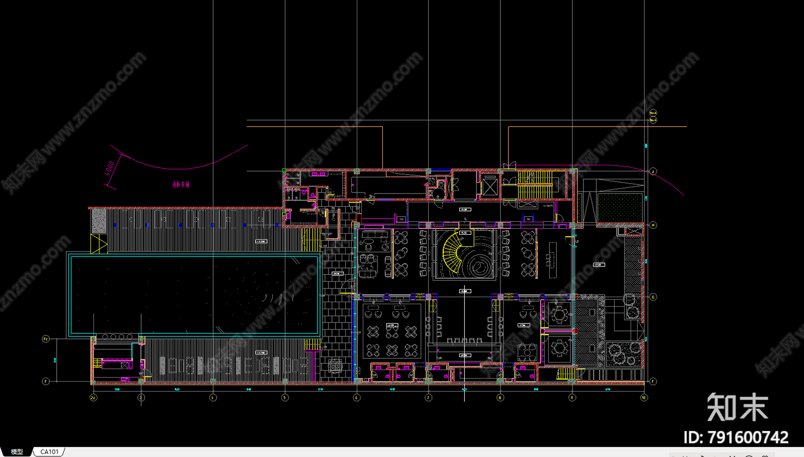 会所cad施工图下载【ID:791600742】