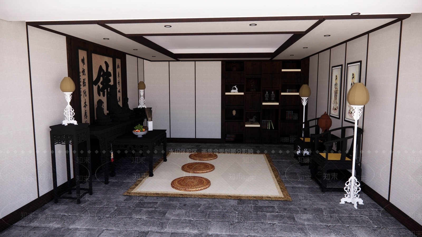 新中式娱乐空间SU模型下载【ID:991612405】