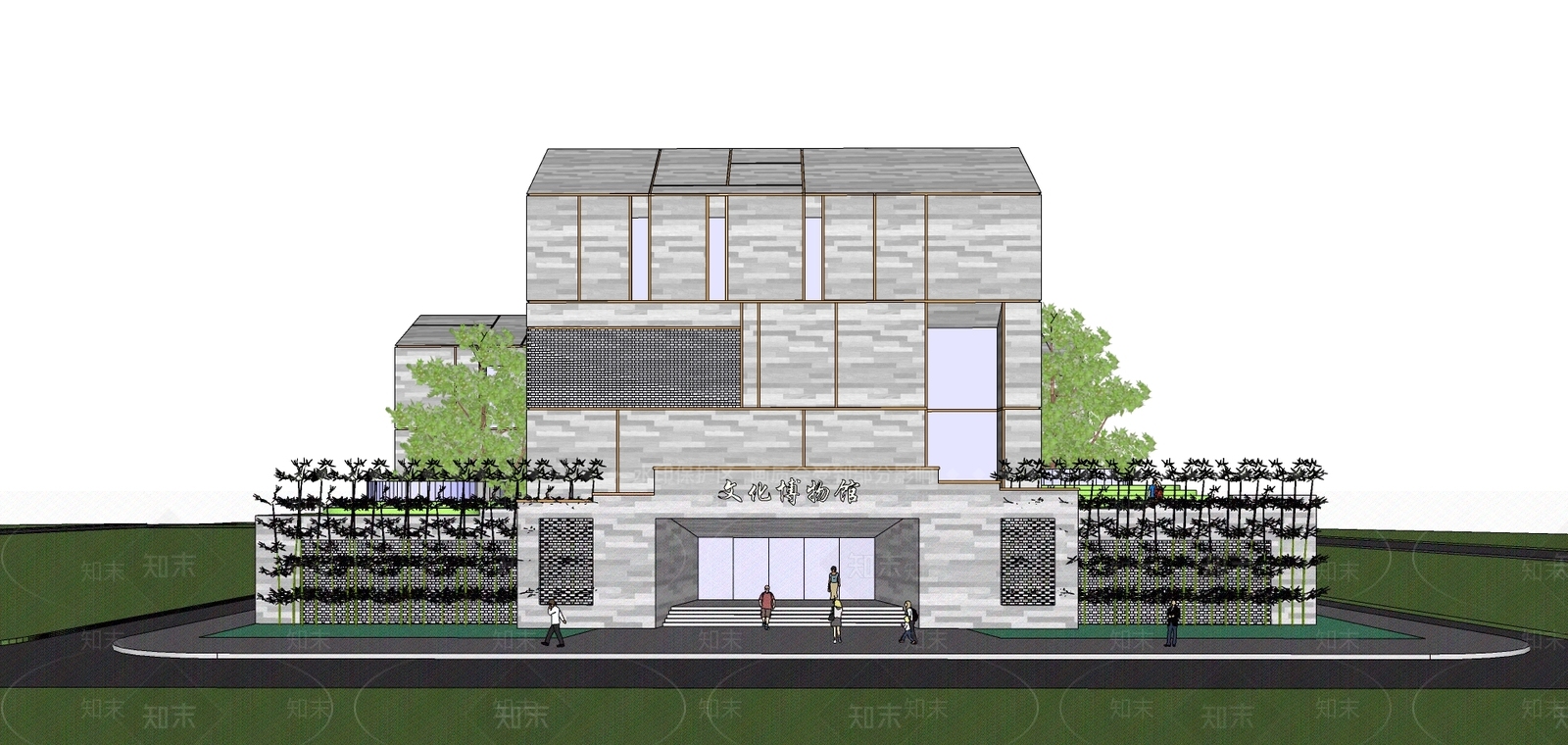现代文化场馆SU模型下载【ID:391614464】