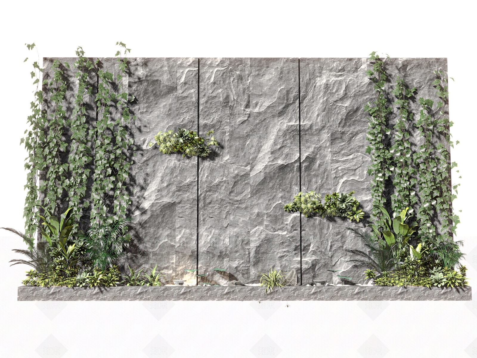 现代绿植墙SU模型下载【ID:891634257】